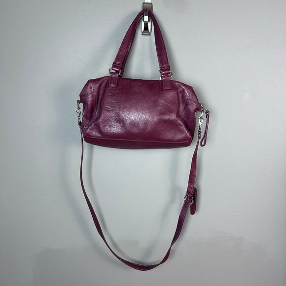 Cole Haan satchel bag burgundy red medicine bag satchel leather medium horse bit - Picture 9 of 13